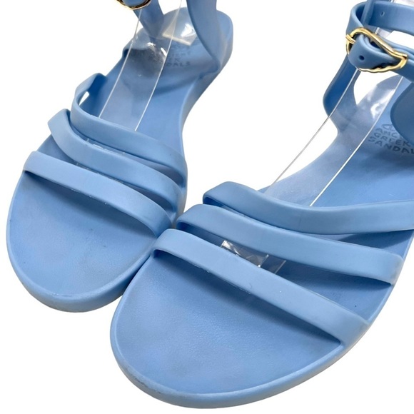 Ancient Greek Sandals Ikaria Winged Blue Jelly Sandals Women’s 38 Authentic - Picture 5 of 16
